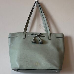 Kate Spade Light Green Tote with Tassels